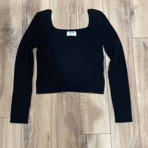 Old Navy black square neck long sleeve sweater size small